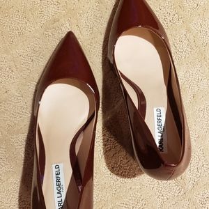 Burgundy Patent Karl Lagerfeld Pumps